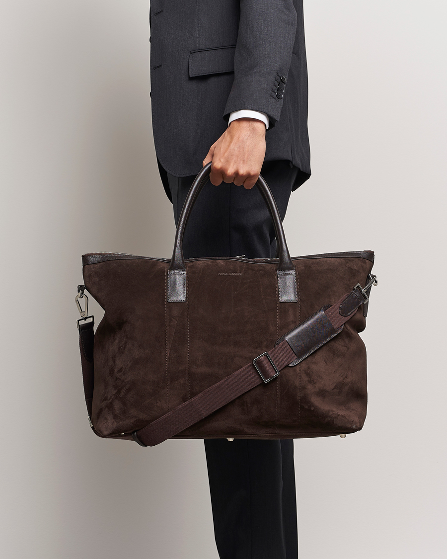 Herr | Accessoarer | Oscar Jacobson | Weekend Bag Soft Leather Chocolate Brown