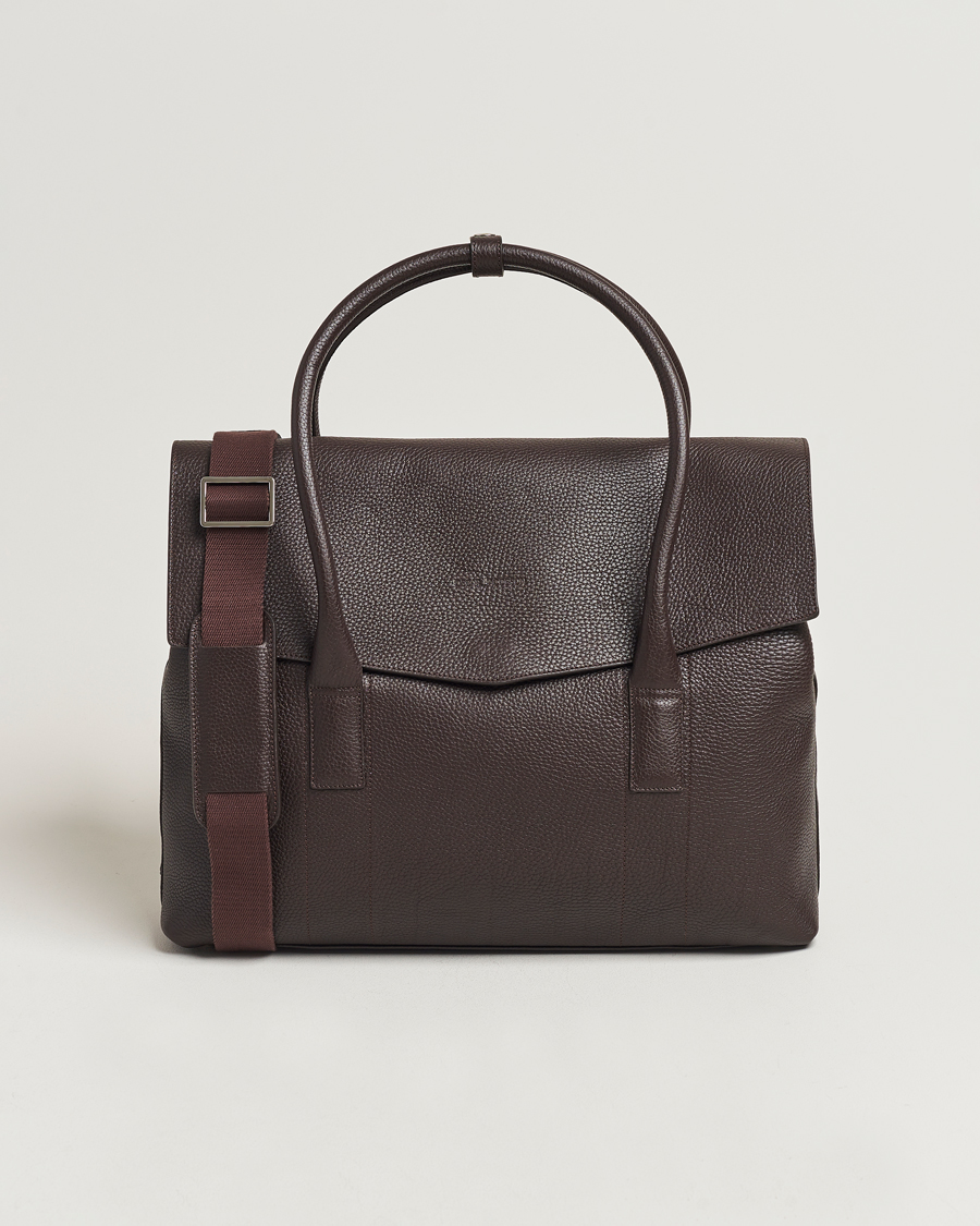 Herr | Väskor | Oscar Jacobson | Overnight Leather Bag Dark Mud Brown