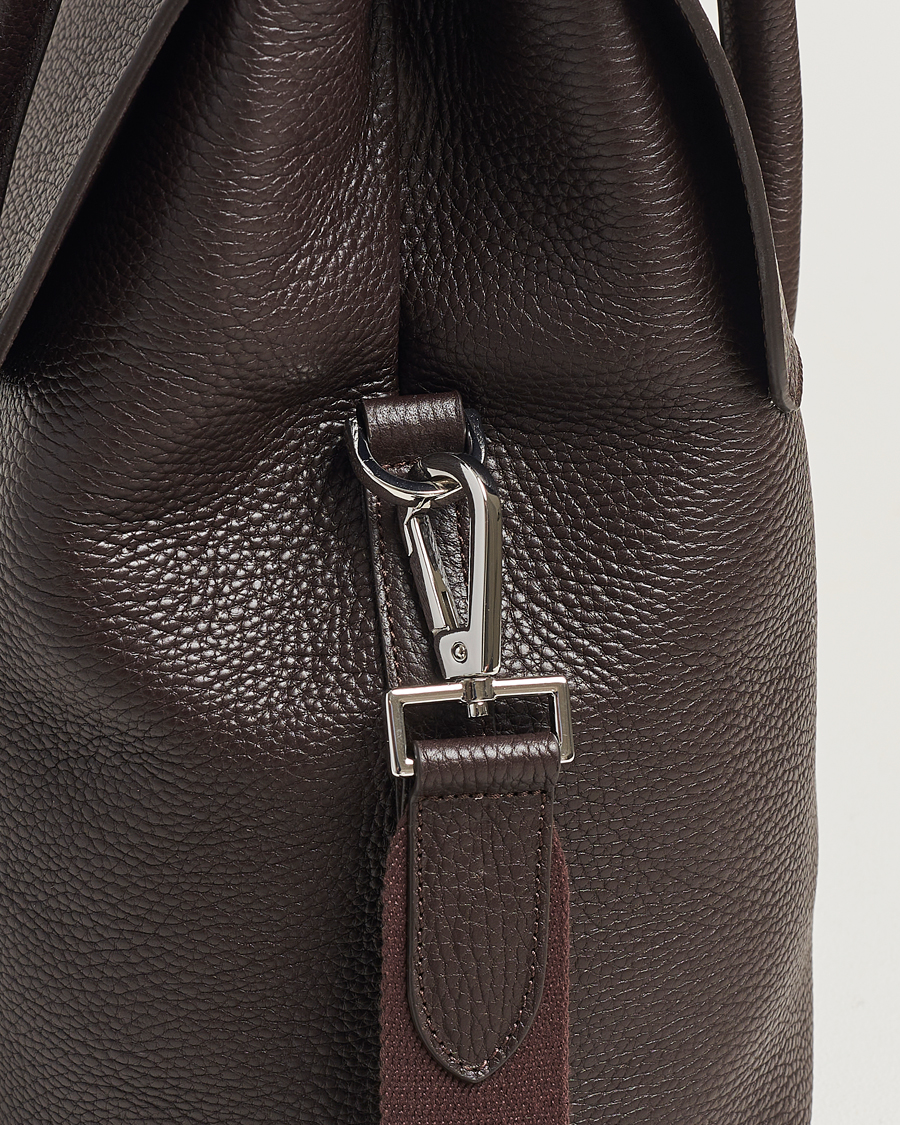 Herr | Väskor | Oscar Jacobson | Overnight Leather Bag Dark Mud Brown