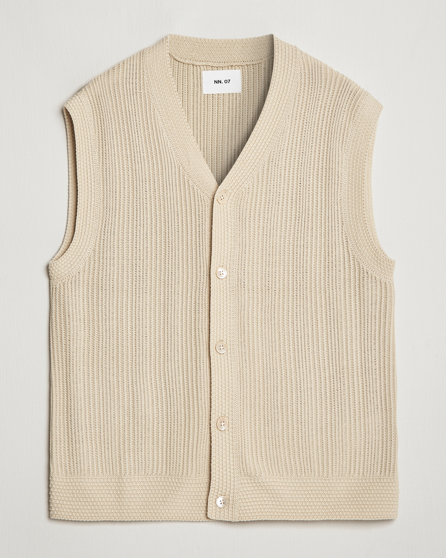 Herr | Tröjor | NN07 | Reece Knitted Vest Ecru