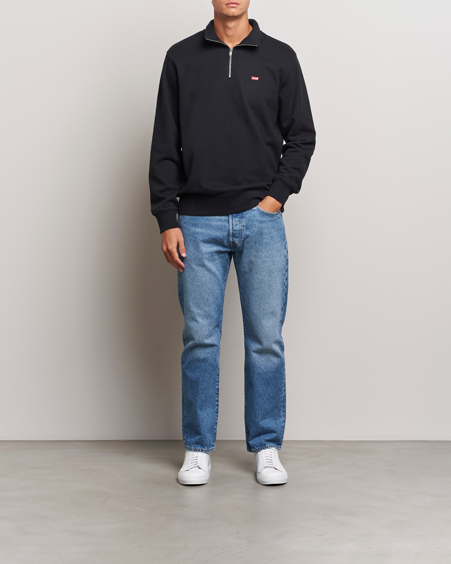 Herr | Tröjor | Levi's | Original Half Zip Sweater Mineral Black