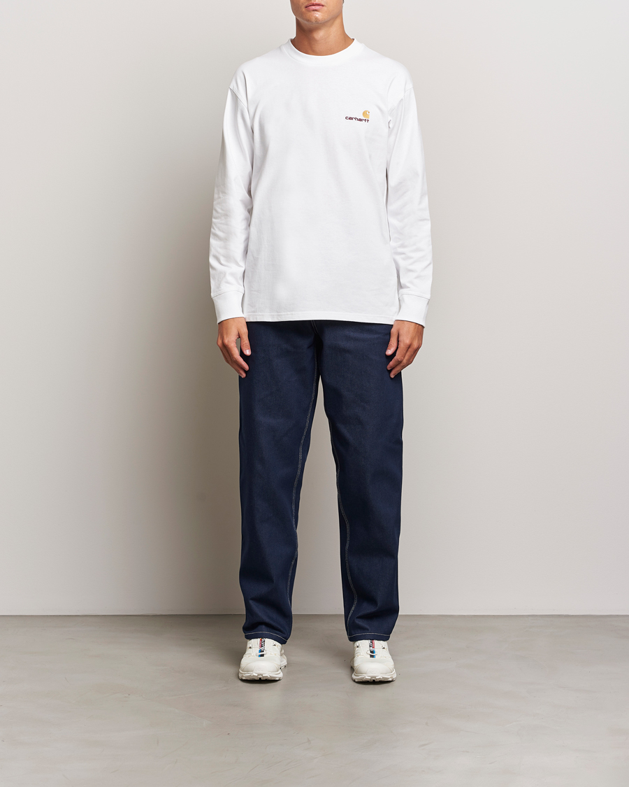 Herr | T-Shirts | Carhartt WIP | American Script Long Sleeve T-Shirt White