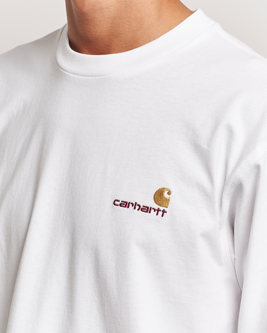 Herr | T-Shirts | Carhartt WIP | American Script Long Sleeve T-Shirt White