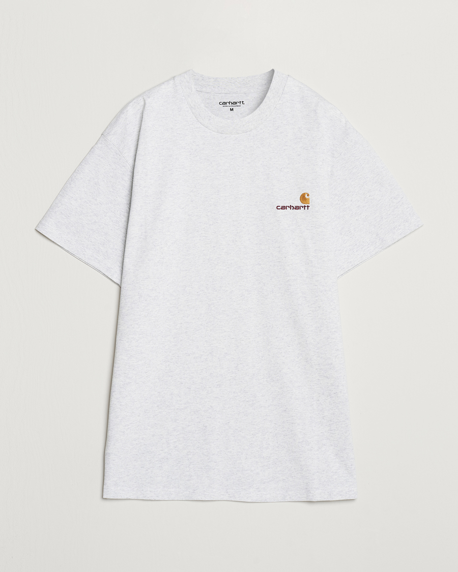 Herr | T-Shirts | Carhartt WIP | American Script Short Sleeve T-Shirt Ash Heather