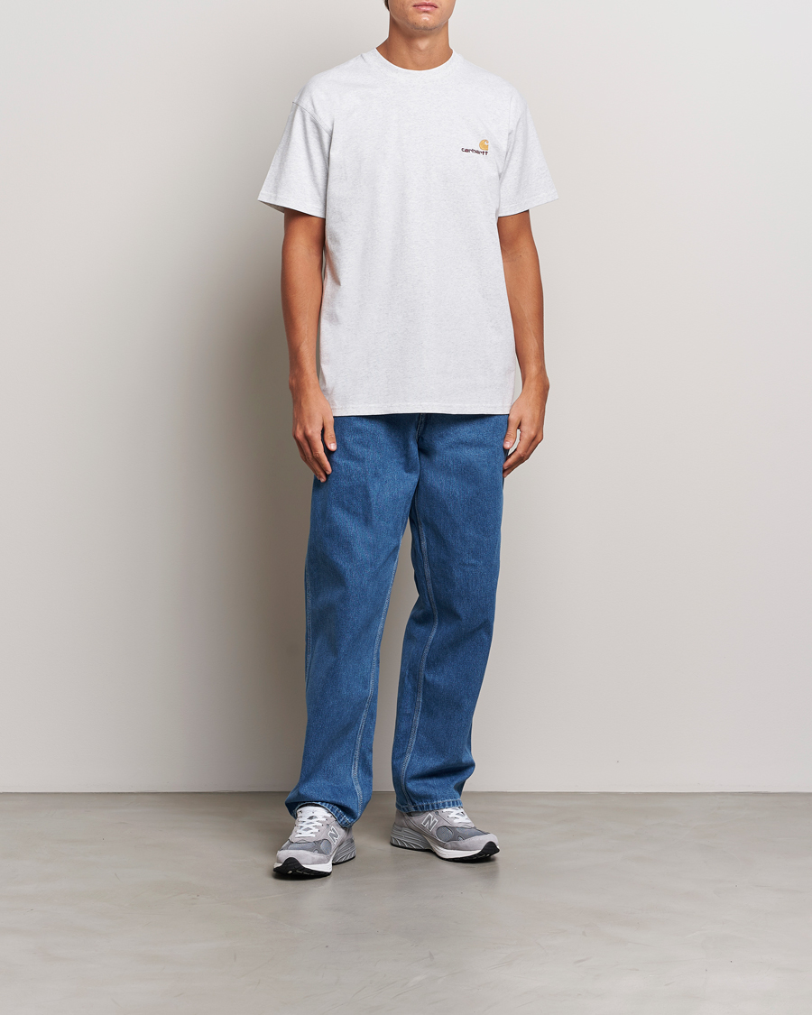 Herr | T-Shirts | Carhartt WIP | American Script Short Sleeve T-Shirt Ash Heather
