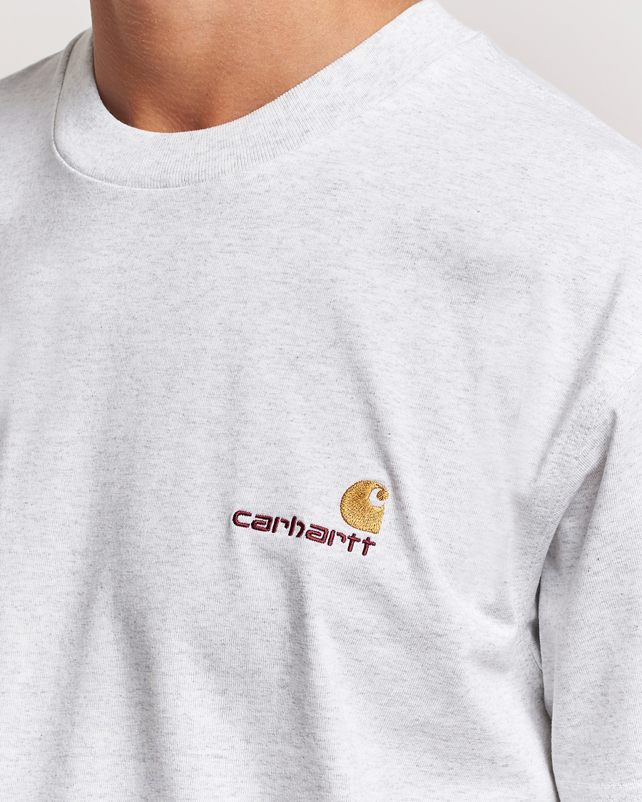 Herr | T-Shirts | Carhartt WIP | American Script Short Sleeve T-Shirt Ash Heather