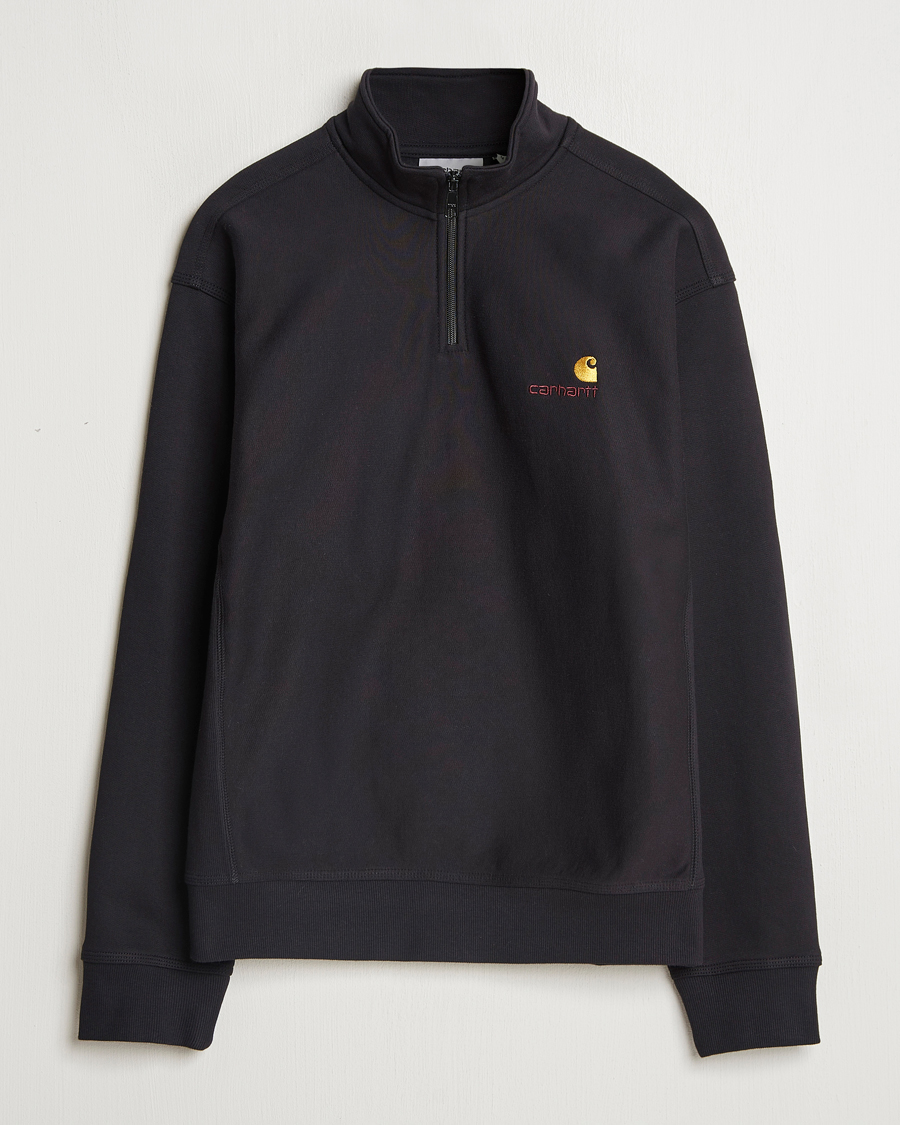 Herr | Tröjor | Carhartt WIP | American Script Half Zip Sweatshirt Black