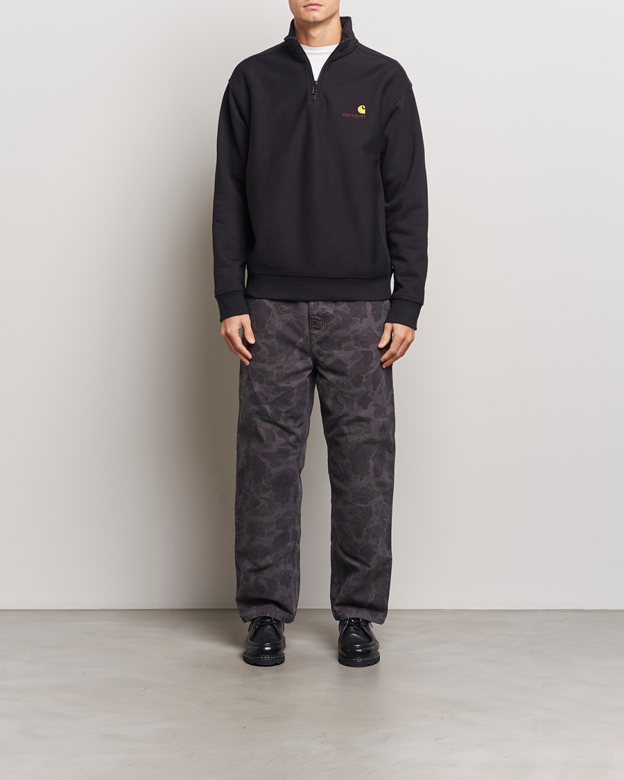 Herr | Tröjor | Carhartt WIP | American Script Half Zip Sweatshirt Black