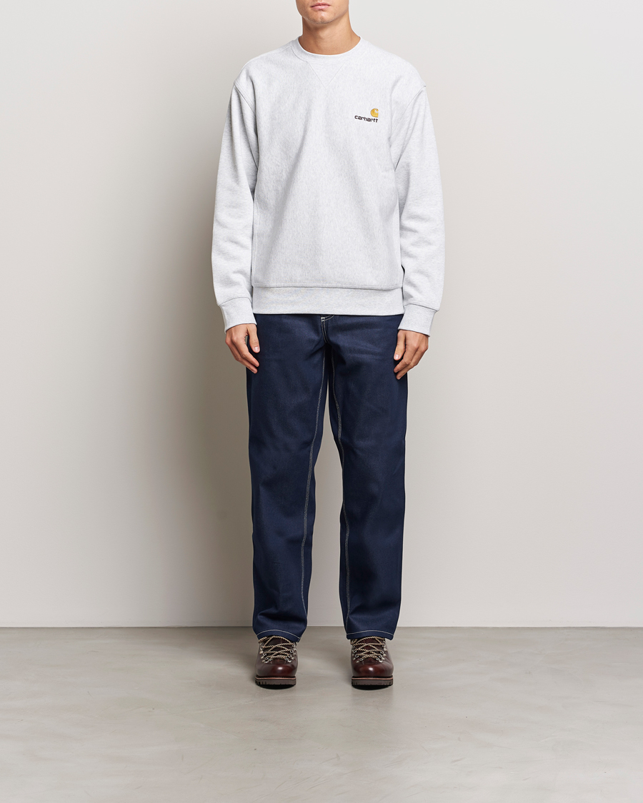 Herr | Tröjor | Carhartt WIP | American Script Sweatshirt Ash Heather