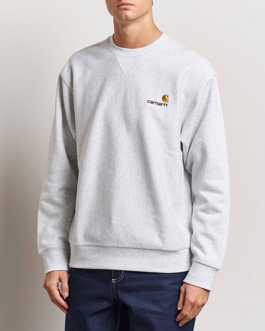 Herr | Tröjor | Carhartt WIP | American Script Sweatshirt Ash Heather