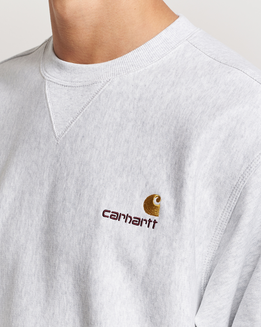 Herr | Tröjor | Carhartt WIP | American Script Sweatshirt Ash Heather