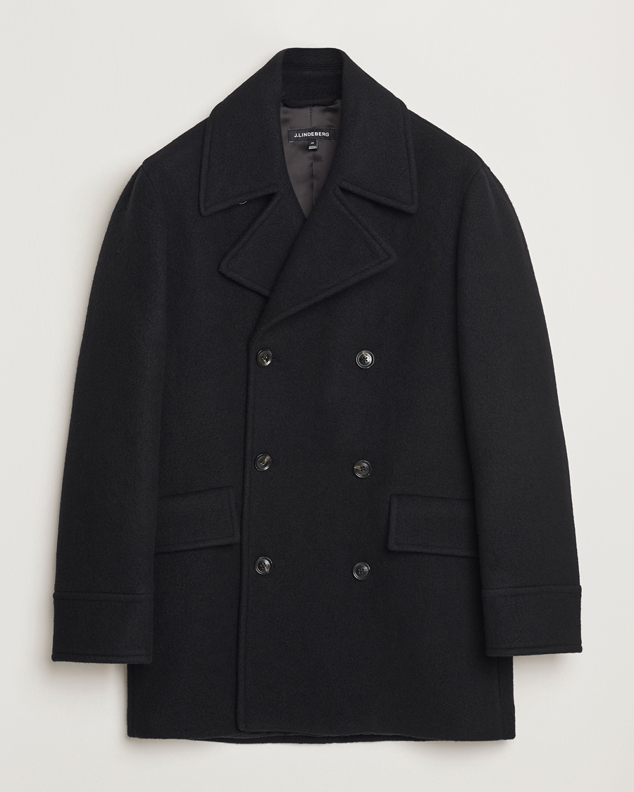 Herr | Jackor | J.Lindeberg | Arno Double Breasted Coat Black