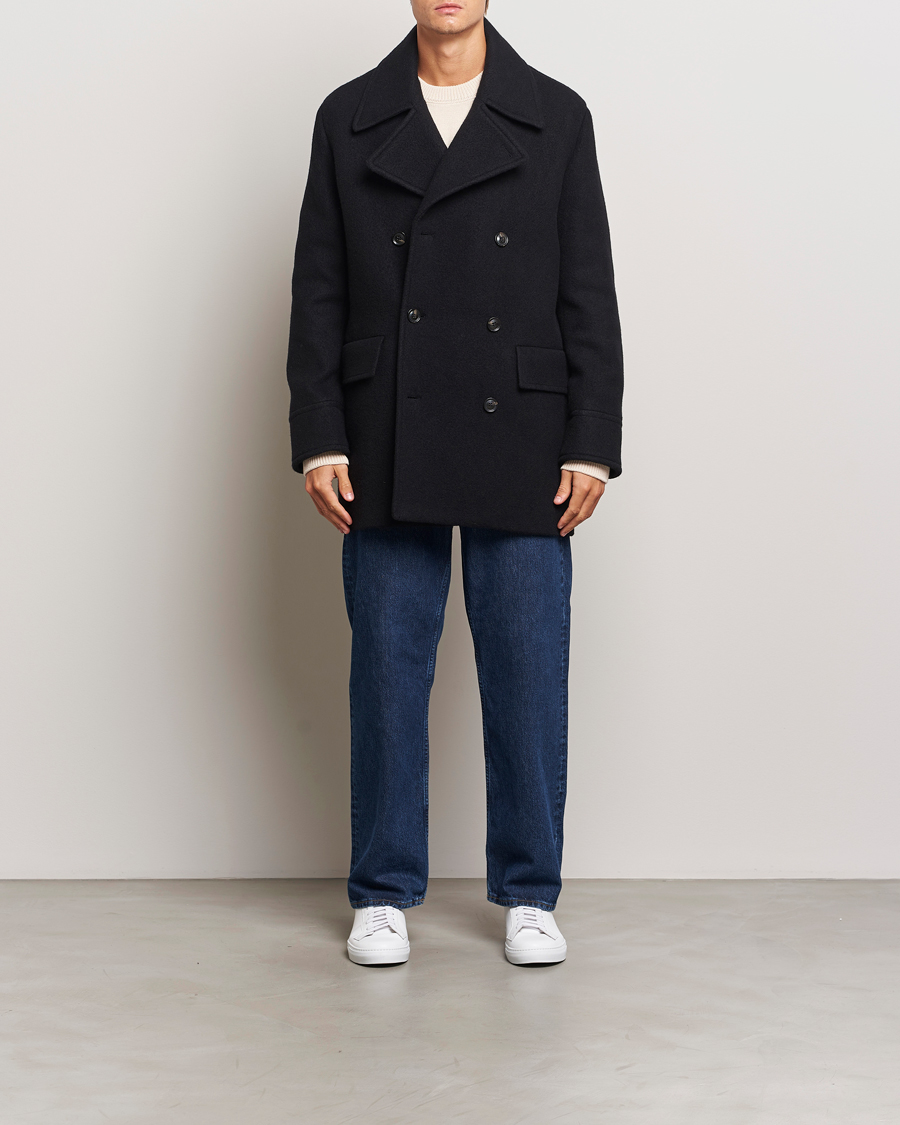 Herr | Jackor | J.Lindeberg | Arno Double Breasted Coat Black