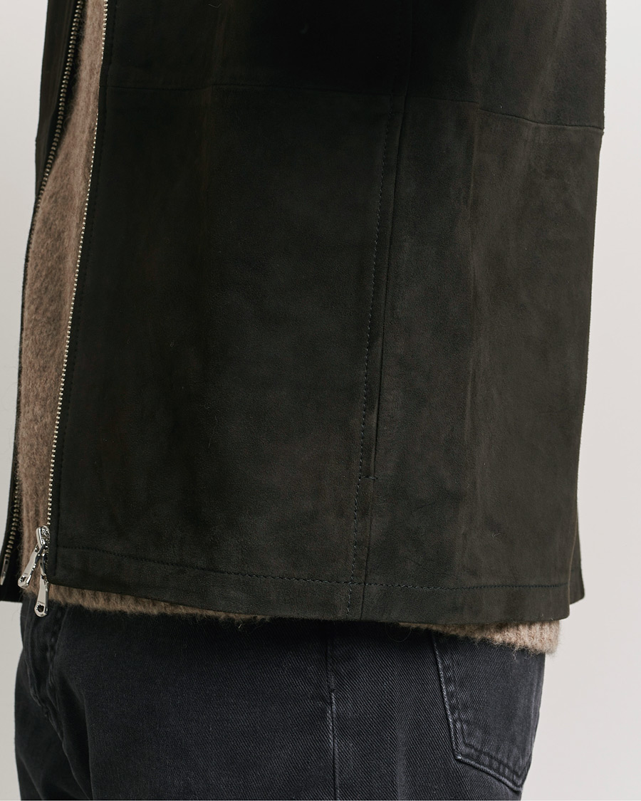 Herr | Jackor | J.Lindeberg | Jonah Suede Overshirt Washed Black