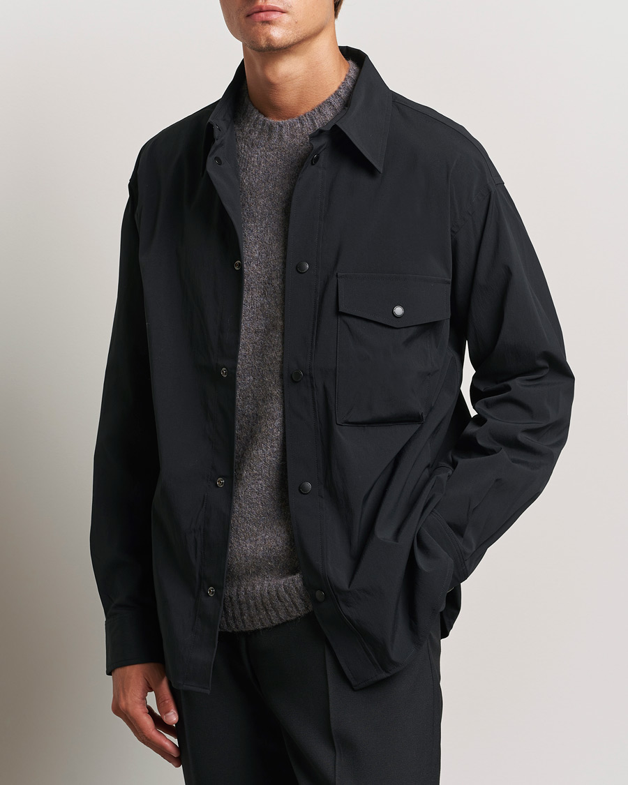 Herr | Skjortor | J.Lindeberg | Howard Tech Press Stud Shirt Black
