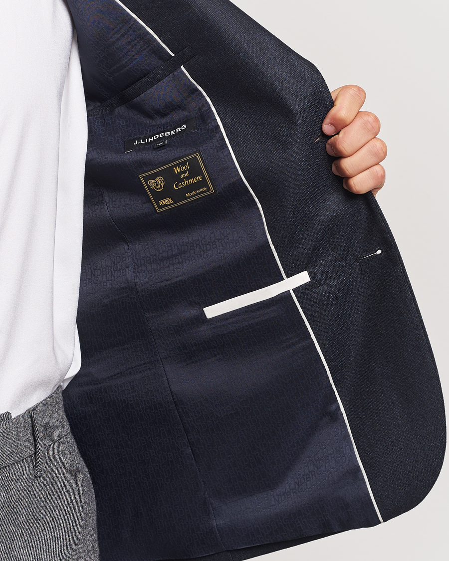 Herr | Kavajer | J.Lindeberg | Elton Unlined Cash Stretch Flannel Blazer Navy