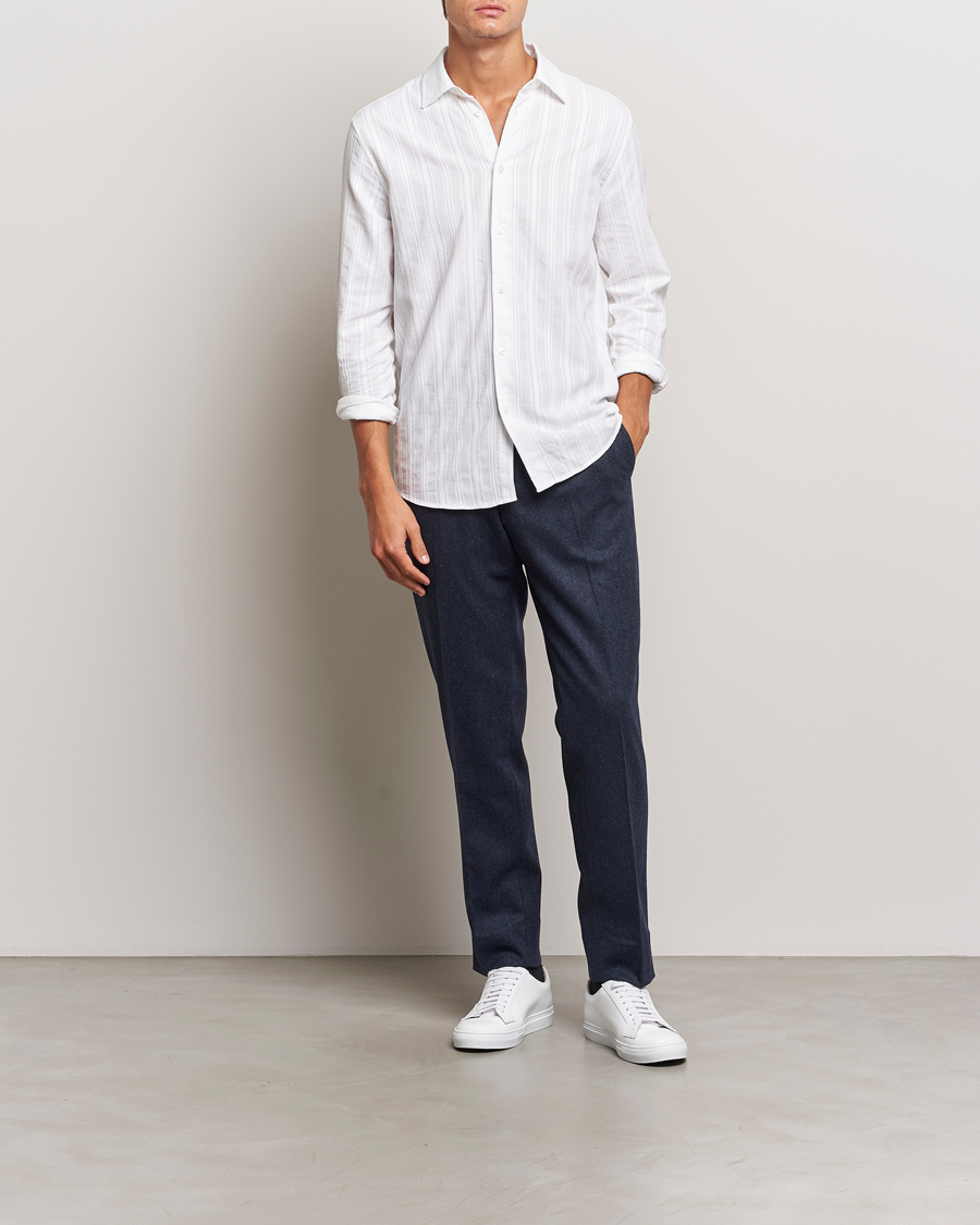 Herr | Byxor | J.Lindeberg | Soren Twill Cash Flannel Pants Navy