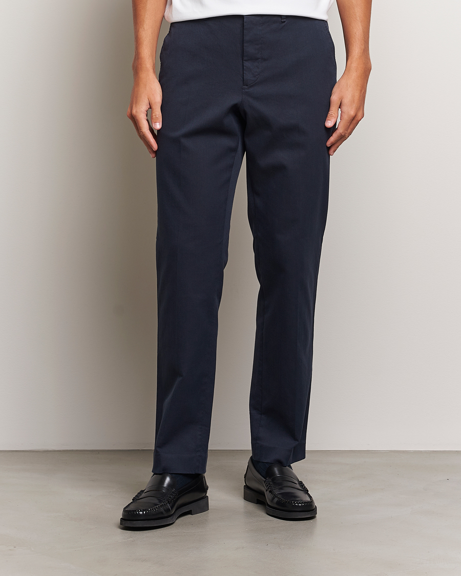 Herr | Byxor | J.Lindeberg | Lois Flannel Twill Pants Navy