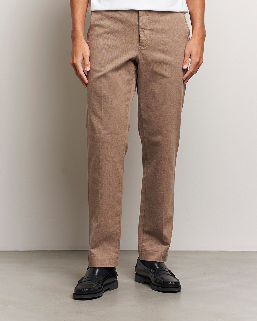 Herr | Byxor | J.Lindeberg | Lois Flannel Twill Pants Tiger Brown