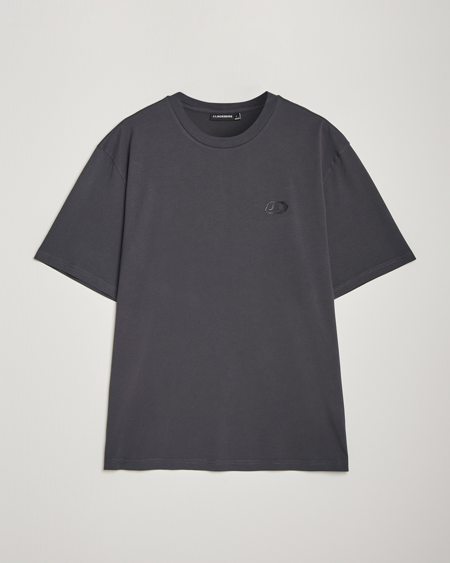 Herr | T-Shirts | J.Lindeberg | Hale Logo T-Shirt Washed Black