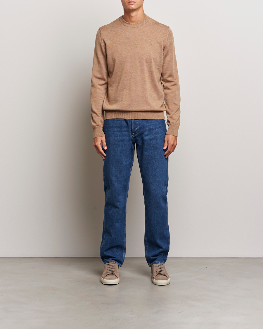 Herr | Tröjor | J.Lindeberg | Keane Merino Crew Neck Sweater Tiger Brown