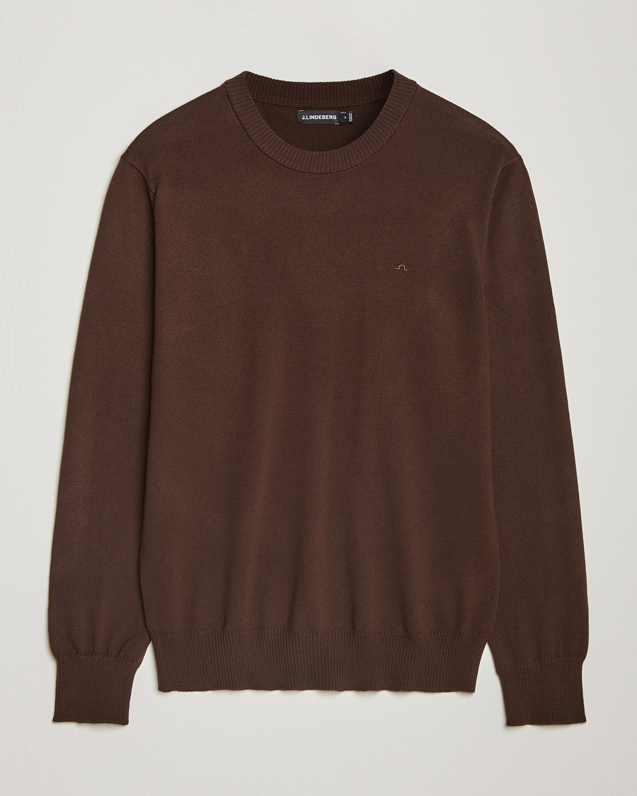 Herr | Tröjor | J.Lindeberg | Keane Merino Crew Neck Sweater Bitter Chocolate