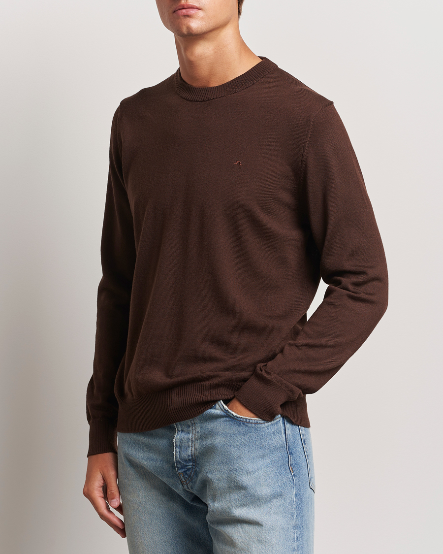 Herr | Tröjor | J.Lindeberg | Keane Merino Crew Neck Sweater Bitter Chocolate