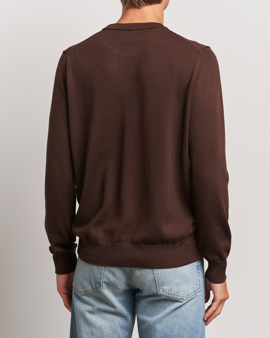 Herr | Tröjor | J.Lindeberg | Keane Merino Crew Neck Sweater Bitter Chocolate