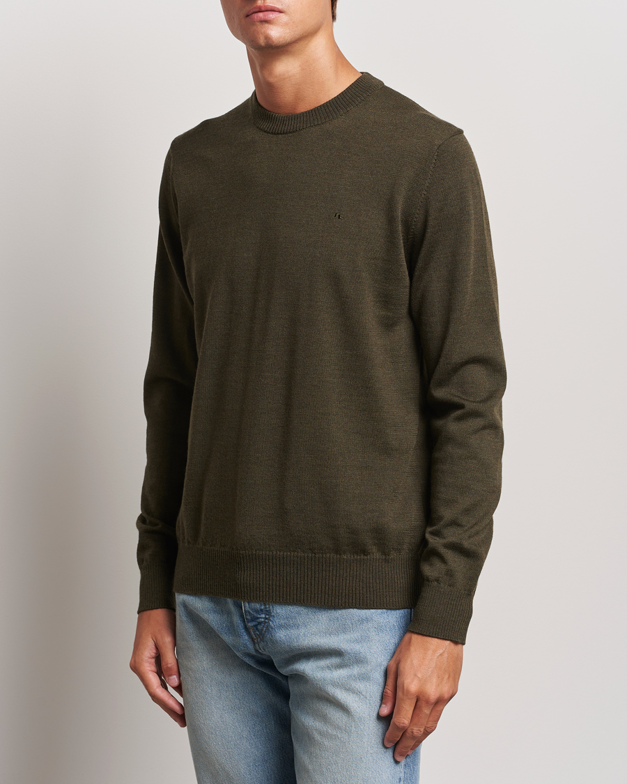 Herr | Tröjor | J.Lindeberg | Keane Merino Crew Neck Sweater Forest Green