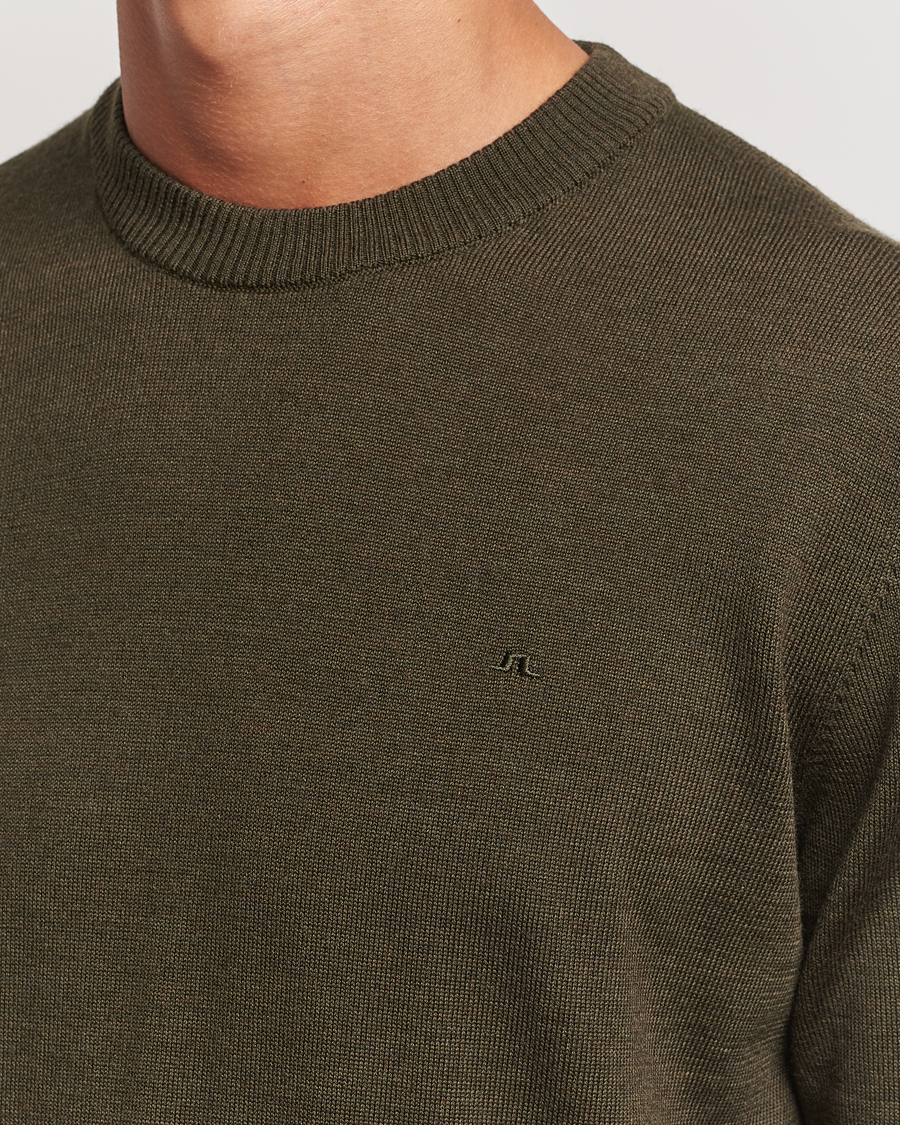 Herr | Tröjor | J.Lindeberg | Keane Merino Crew Neck Sweater Forest Green