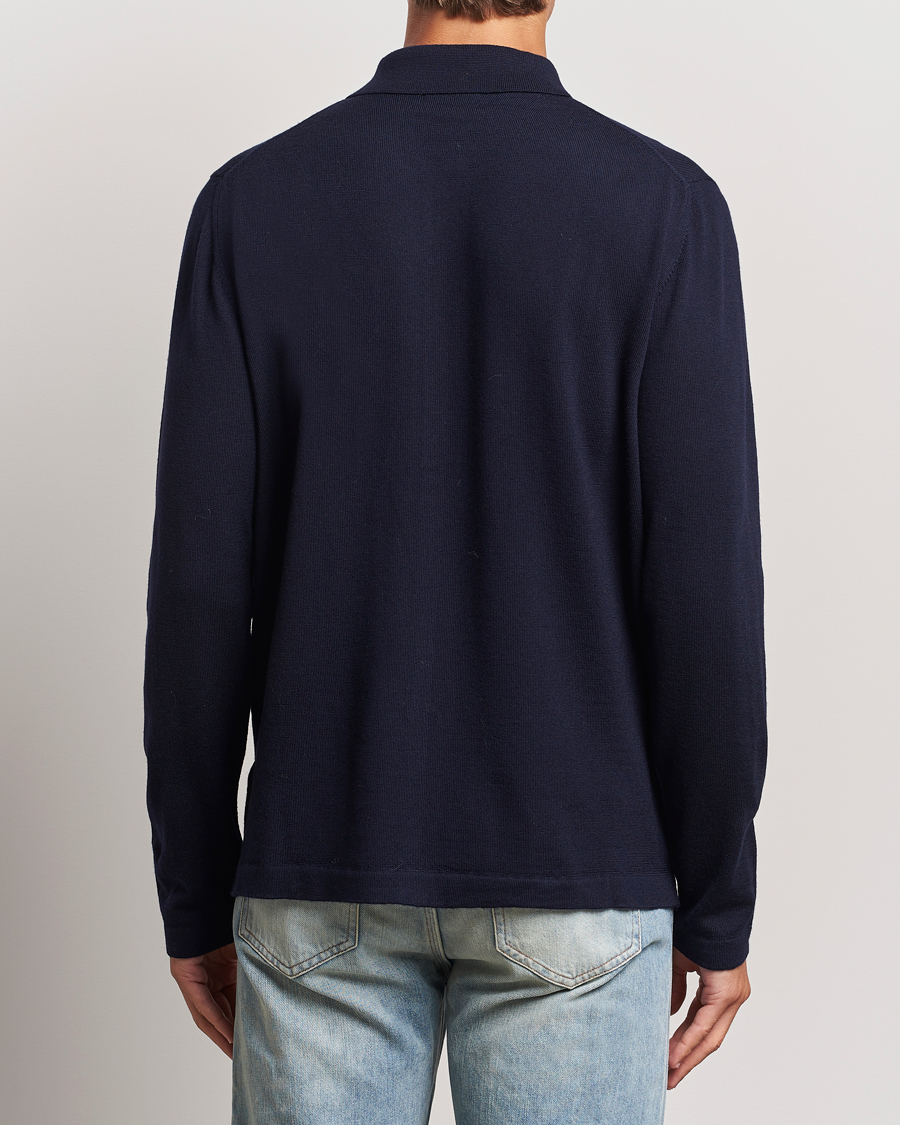 Herr | Tröjor | J.Lindeberg | Kaleb Merino Zip Cardigan Navy