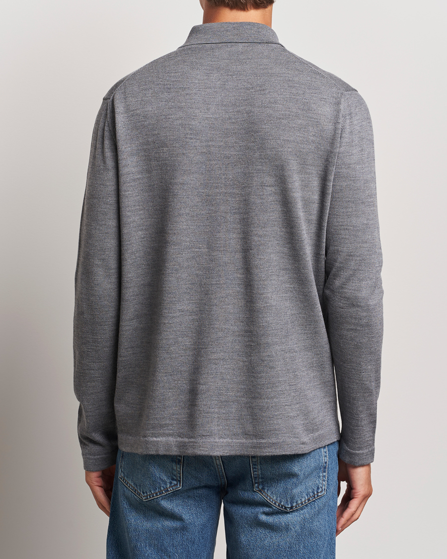 Herr | Tröjor | J.Lindeberg | Kaleb Merino Zip Cardigan Mid Grey Melange