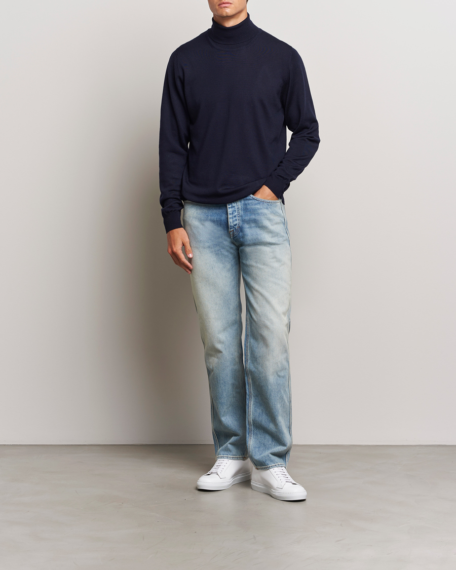 Herr | Tröjor | J.Lindeberg | Kaden Merino Turtleneck Navy