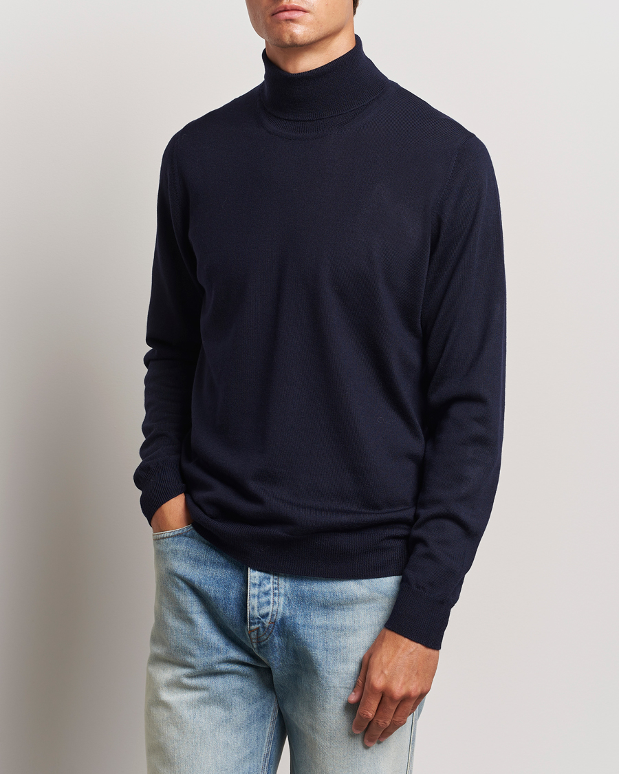 Herr | Tröjor | J.Lindeberg | Kaden Merino Turtleneck Navy