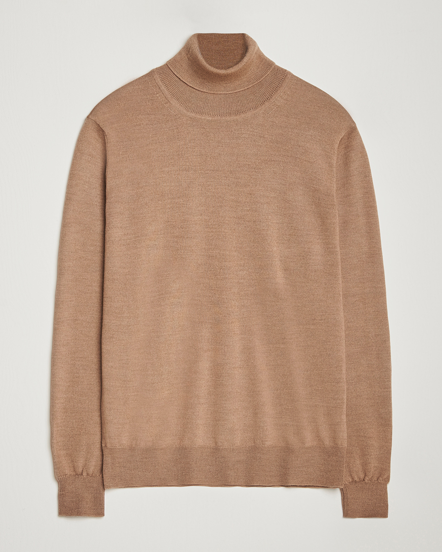 Herr | Tröjor | J.Lindeberg | Kaden Merino Turtleneck Tiger Brown