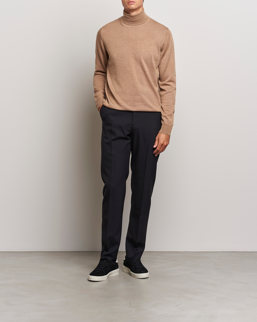 Herr | Tröjor | J.Lindeberg | Kaden Merino Turtleneck Tiger Brown