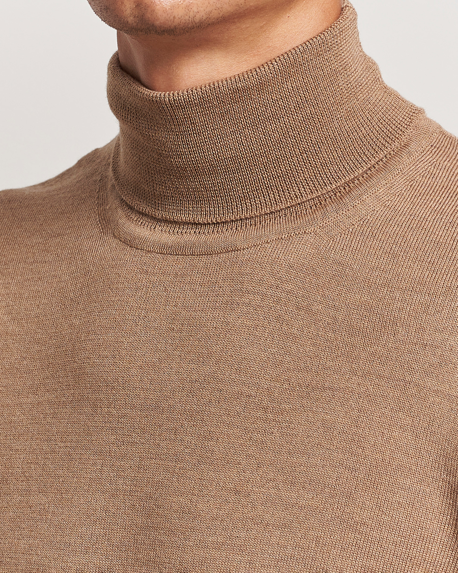 Herr | Tröjor | J.Lindeberg | Kaden Merino Turtleneck Tiger Brown
