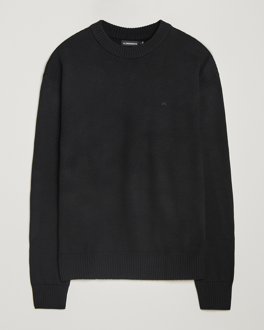 Herr | Tröjor | J.Lindeberg | Kino Merino Crew Neck Black