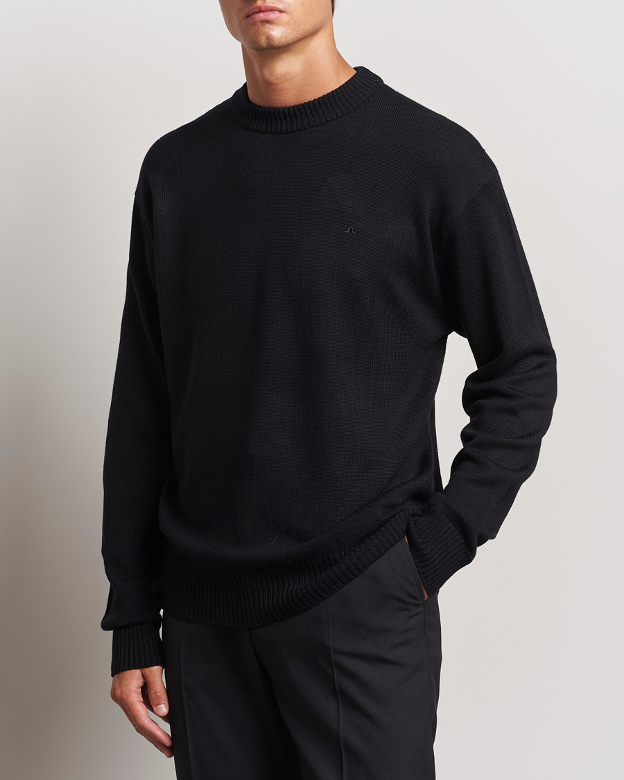 Herr | Tröjor | J.Lindeberg | Kino Merino Crew Neck Black