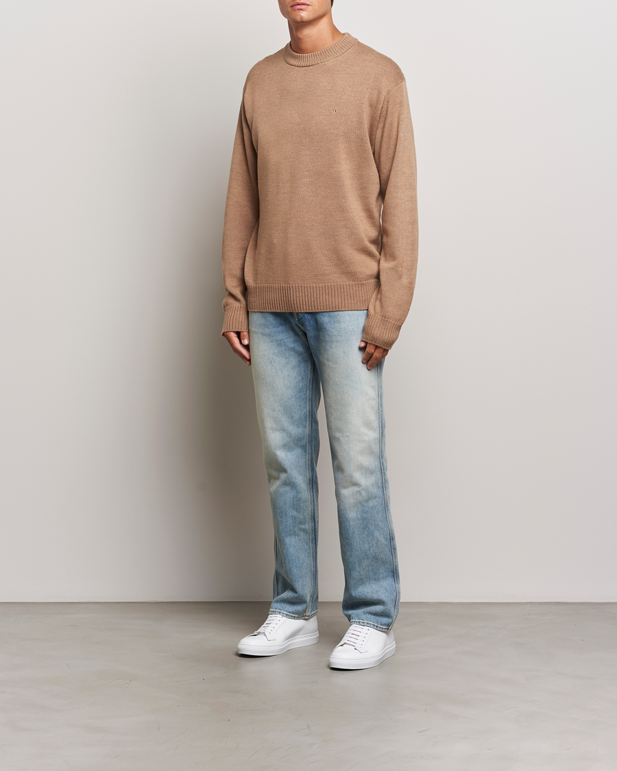 Herr | Tröjor | J.Lindeberg | Kino Merino Crew Neck Tiger Brown