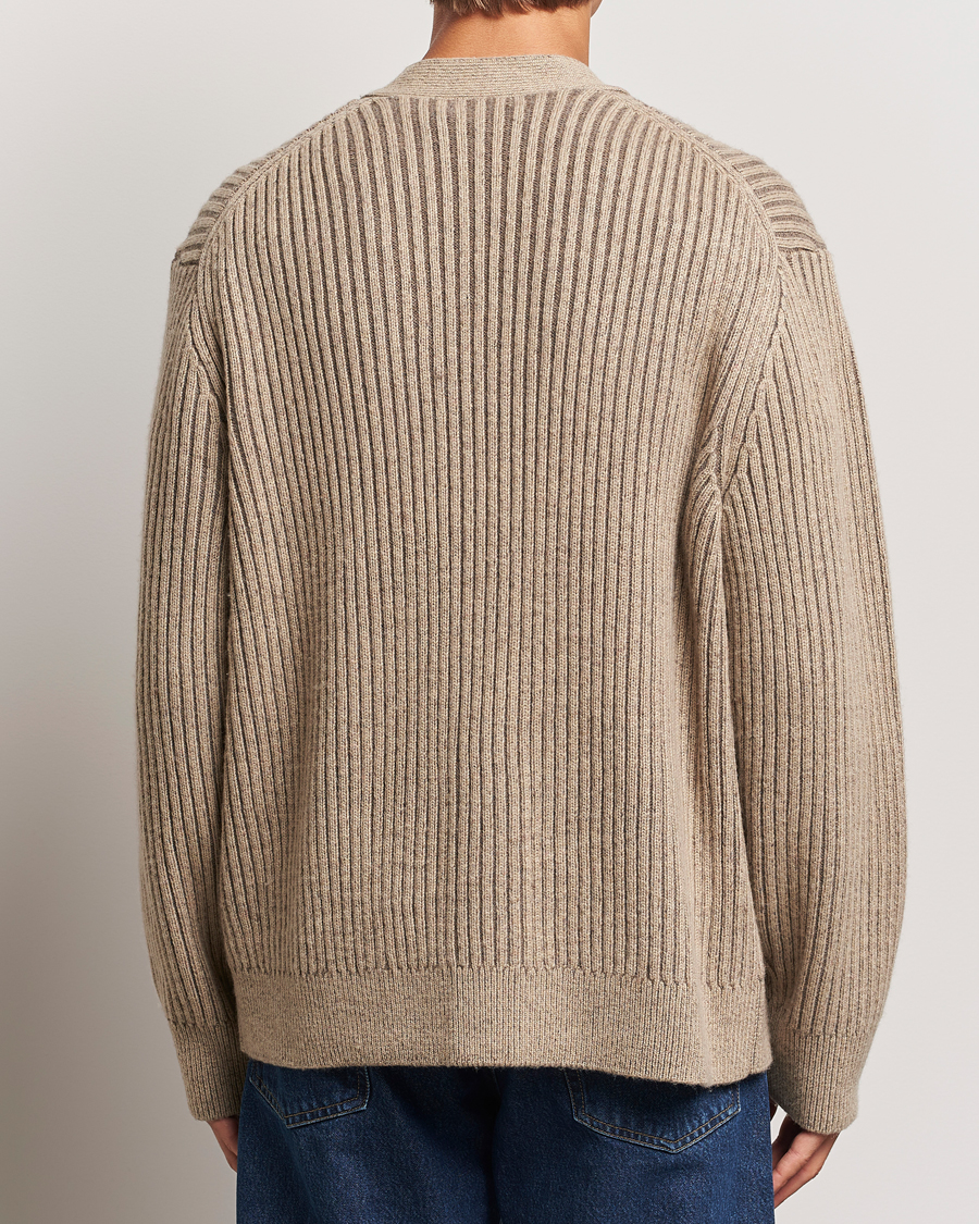 Herr | Tröjor | J.Lindeberg | Twin Plated Knit Cardigan Tiger Brown
