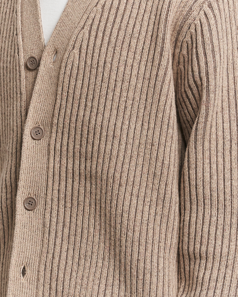Herr | Tröjor | J.Lindeberg | Twin Plated Knit Cardigan Tiger Brown