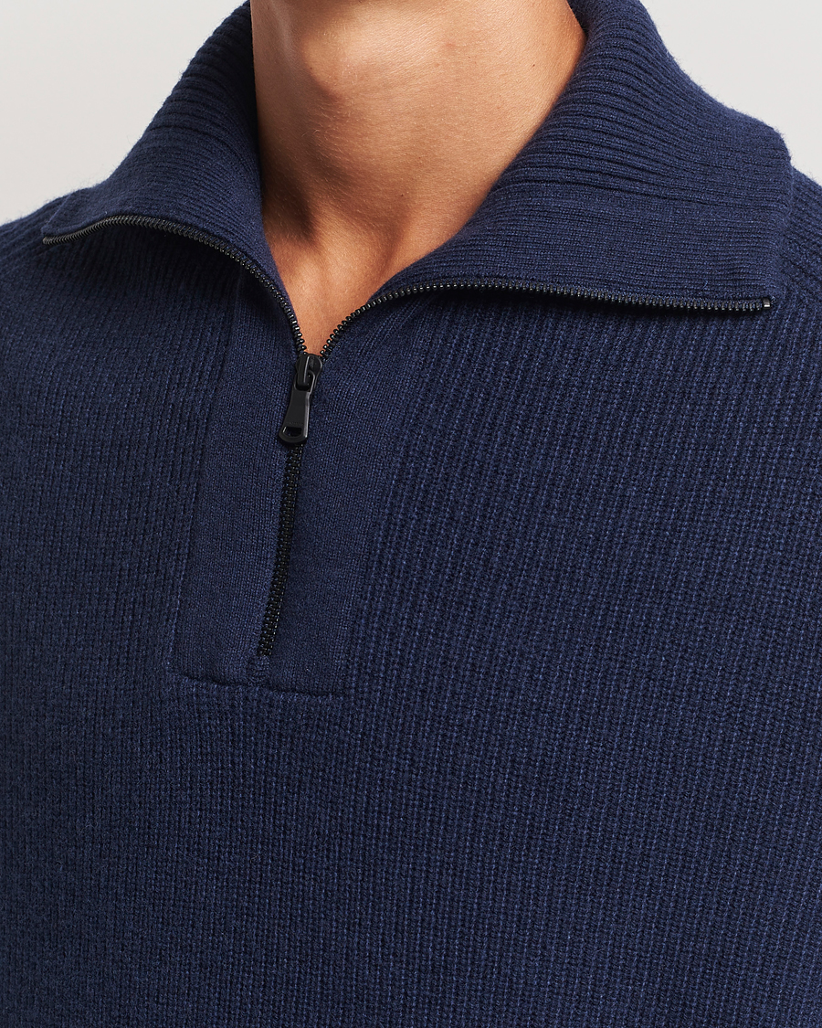 Herr | Tröjor | J.Lindeberg | Wilmer Quarter Zip Knit Navy
