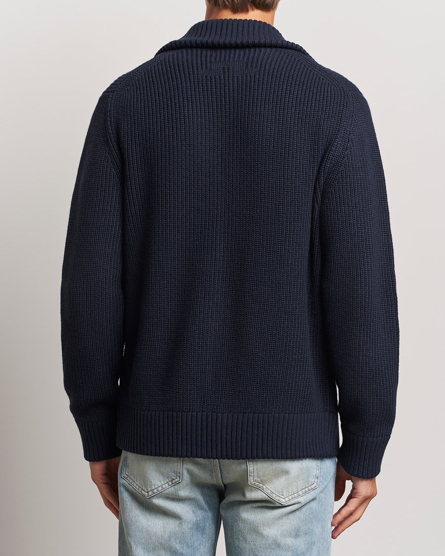 Herr | Tröjor | J.Lindeberg | Skyler Wool Blend Zip Cardigan Navy