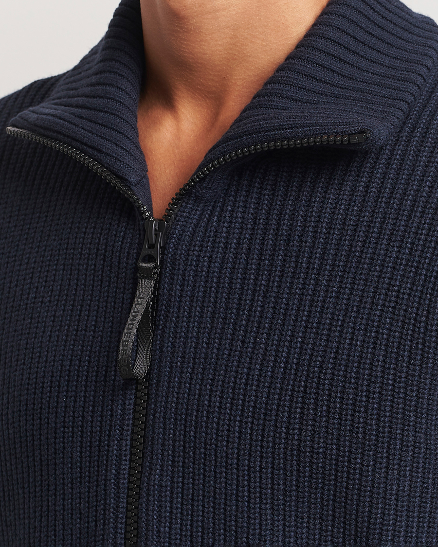 Herr | Tröjor | J.Lindeberg | Skyler Wool Blend Zip Cardigan Navy