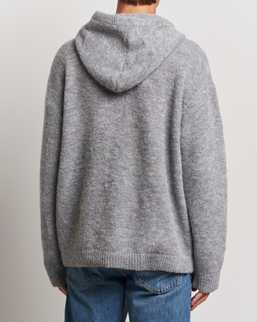 Herr | Tröjor | J.Lindeberg | Broon Alpaca Blend Hoodie Mid Grey Melange