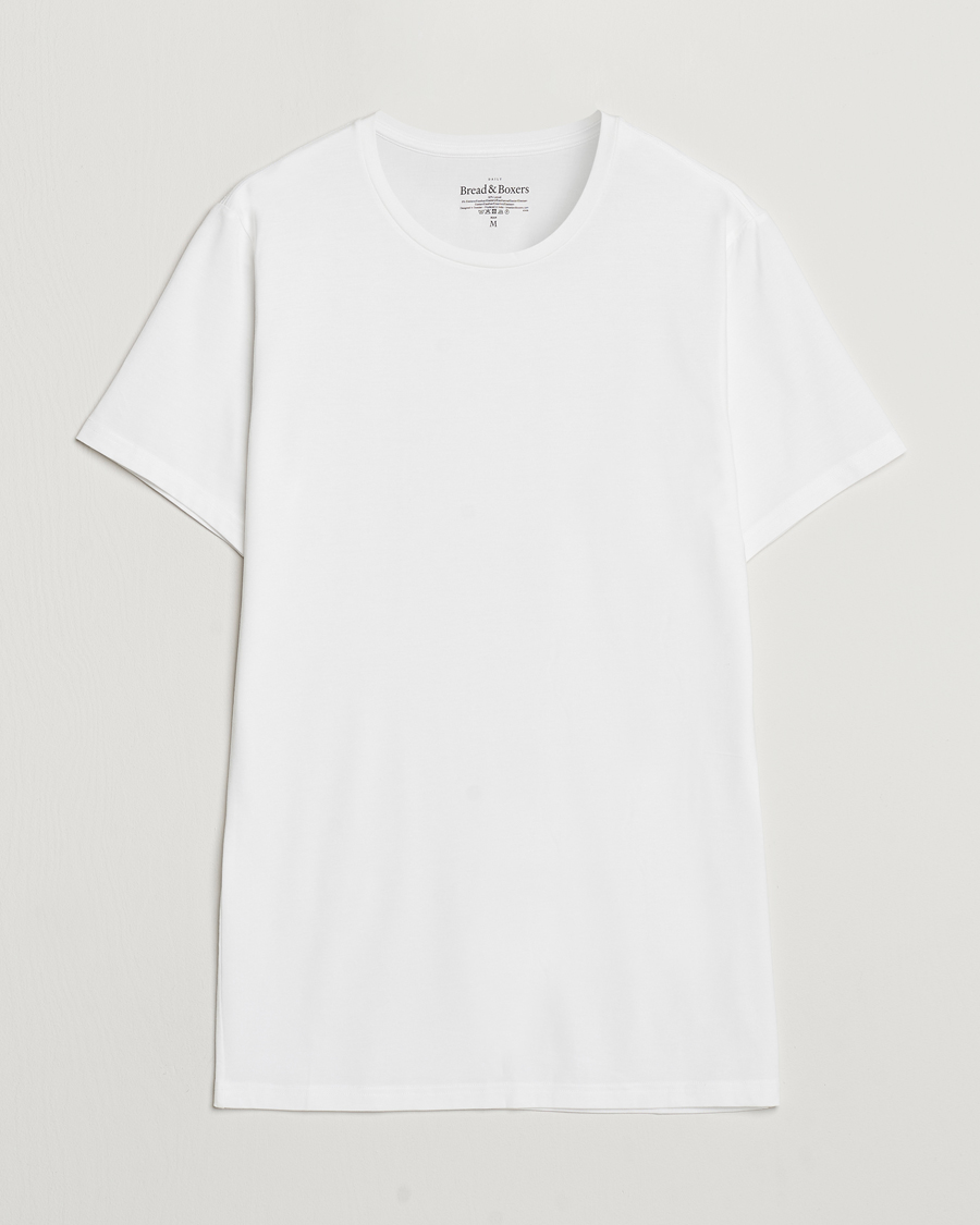Herr | T-Shirts | Bread & Boxers | Tencel Crew Neck T-Shirt White
