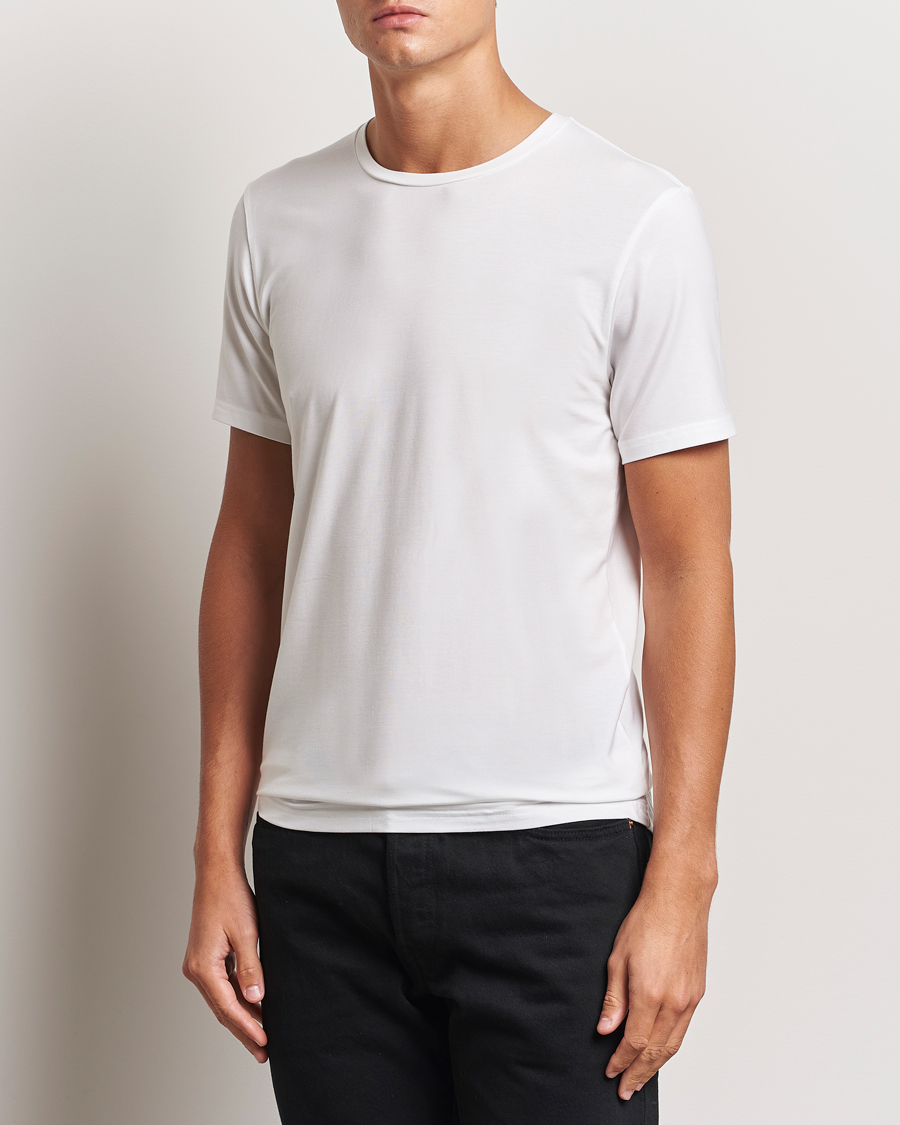 Herr | T-Shirts | Bread & Boxers | Tencel Crew Neck T-Shirt White