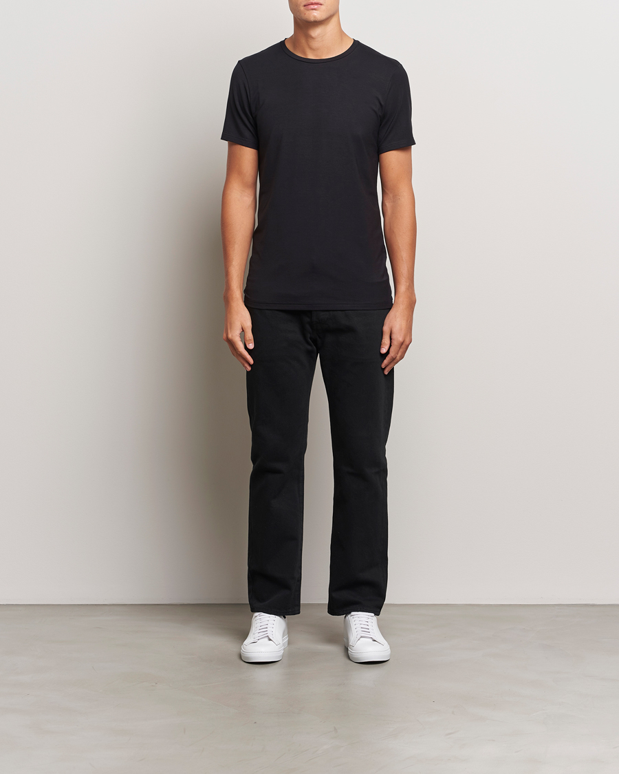 Herr | T-Shirts | Bread & Boxers | Tencel Crew Neck T-Shirt Black