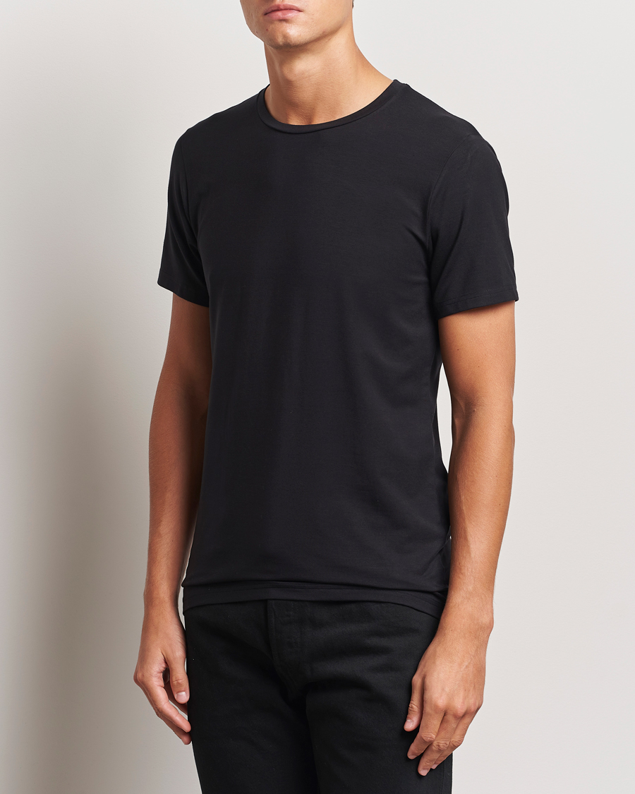 Herr | T-Shirts | Bread & Boxers | Tencel Crew Neck T-Shirt Black